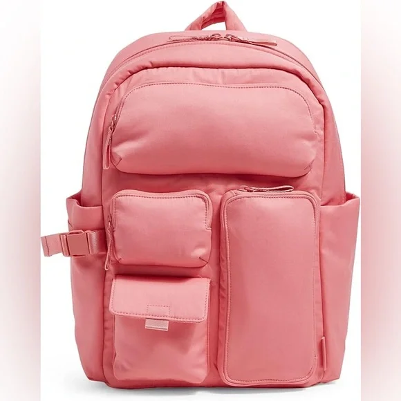 Vera Bradley Women's Cotton Utility Large Backpack, Rouge Rose, One Size - Picture 6 of 7